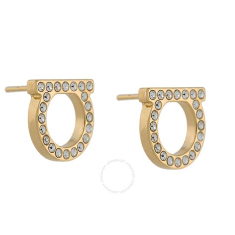 salvatore ferragamo gancini crystal earrings.